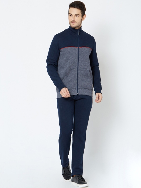 

Sweet Dreams Men Navy Blue & Grey Colourblocked Sleepwear Tracksuit