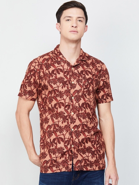 

max Men Red & Orange Slim Fit Printed Casual Shirt
