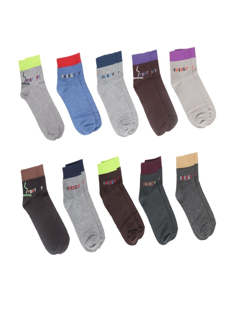 

Dollar Men Pack Of 10 Assorted Ankle-Length Socks