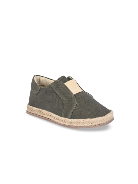 

Zebba Kids Olive Green Slip-On Sneakers