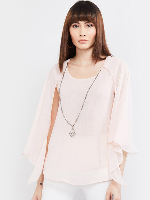 

max Women Pink Solid Top