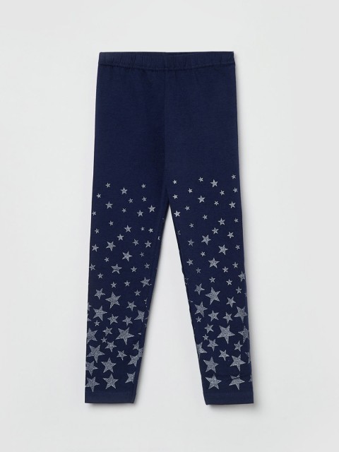 

max Girls Blue Solid Ankle-Length Leggings