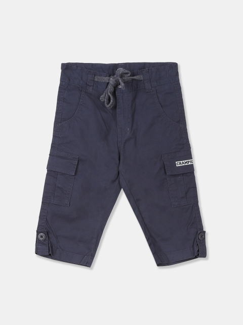 

Cherokee Boys Navy Blue Solid Slim Fit Cargo Shorts