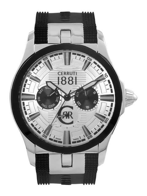 

Cerruti 1881 Men Silver-Toned & Black Analogue Watch CRA076G214H