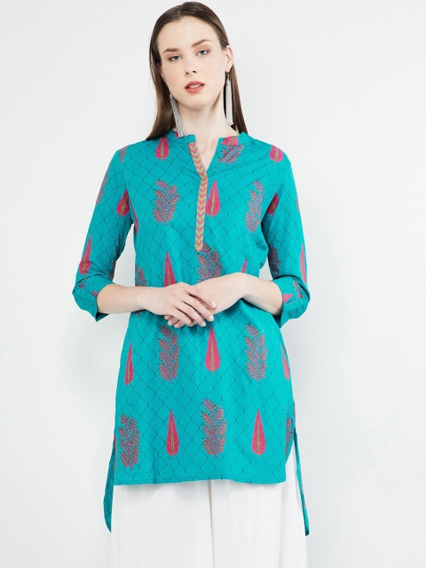 

max Blue Printed High-Low Tunic