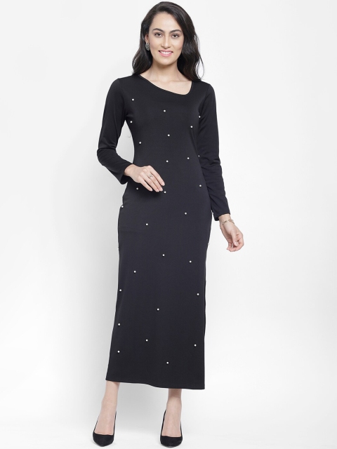 

NIXX Women Black Pearl Embellished Maxi Dress