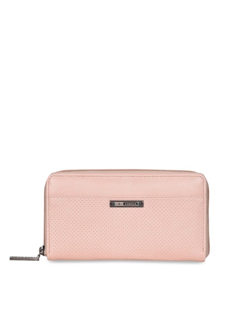 

ESBEDA Women Pink Solid Zip Around Wallet