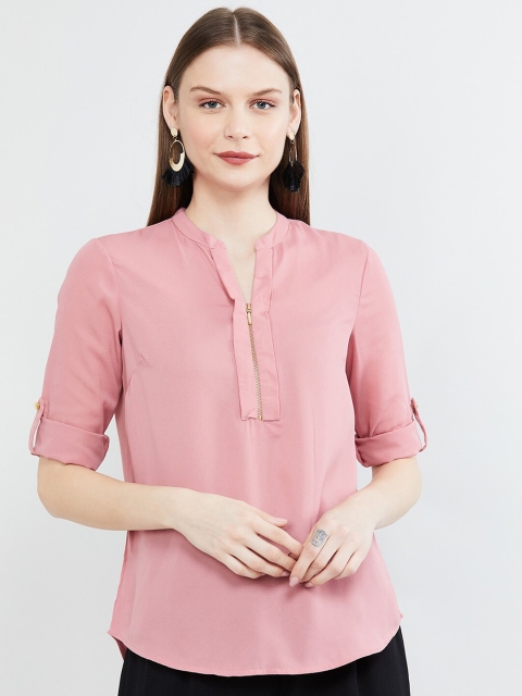 

max Women Pink Solid Top