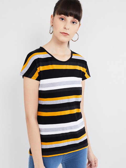 

max Women Yellow Striped Top