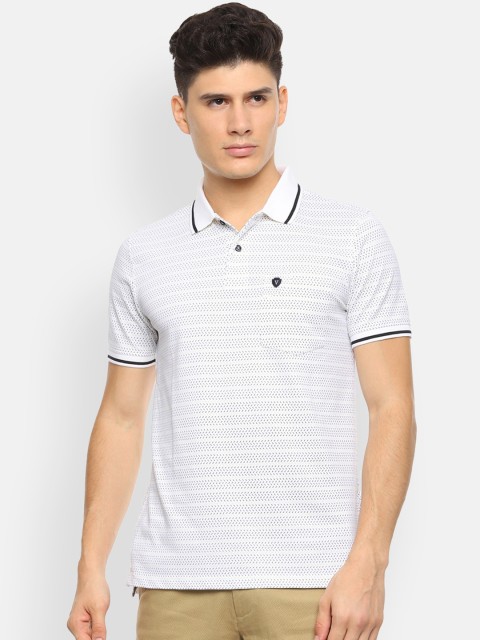 

Van Heusen Sport Men White Striped Polo Collar Pure Cotton T-shirt