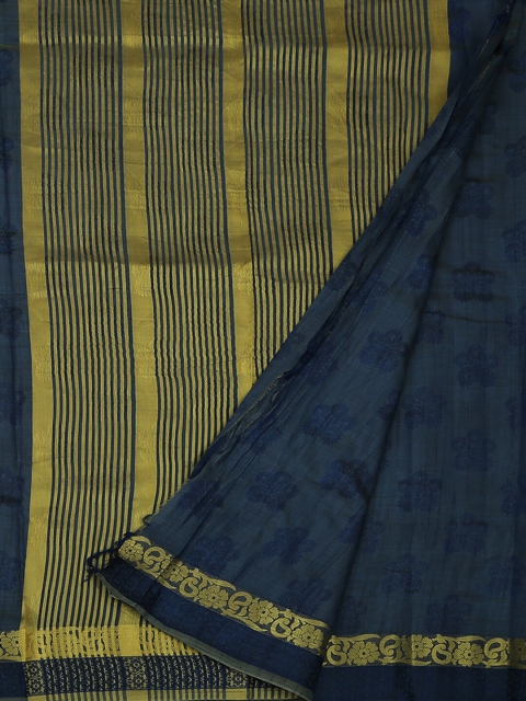 

Pothys Blue & Gold-Coloured Jute Silk Woven Design Saree