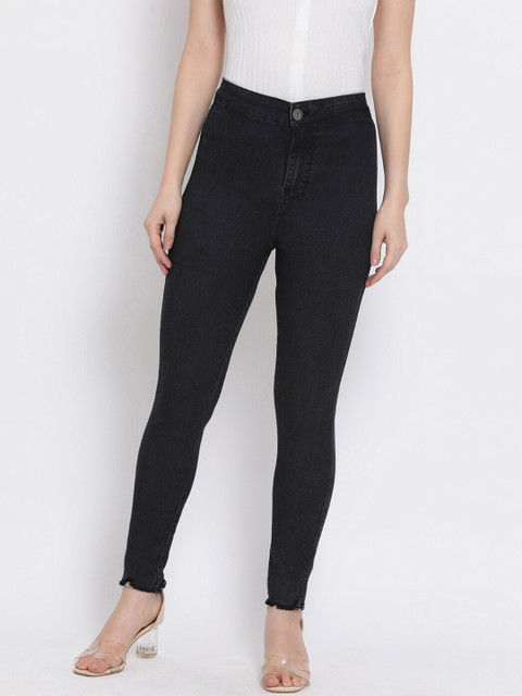 

Code 61 Women Black Skinny Fit High-Rise Clean Look Stretchable Jeans