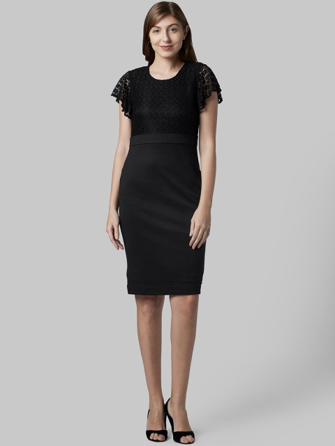

Park Avenue Woman Women Black Solid Sheath Dress
