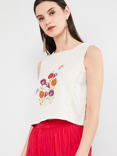 

max Women Off-White Printed Top