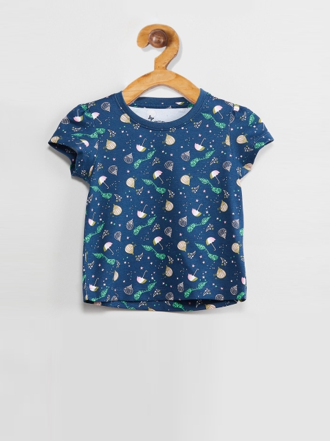 

max Girls Blue Printed Top