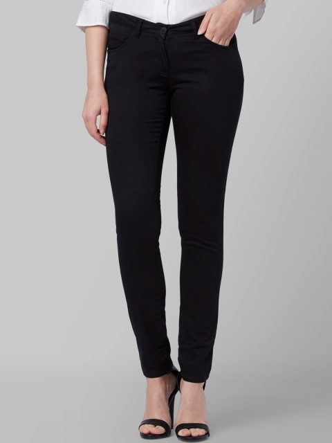 

Park Avenue Woman Women Black Tapered Fit Solid Regular Trousers