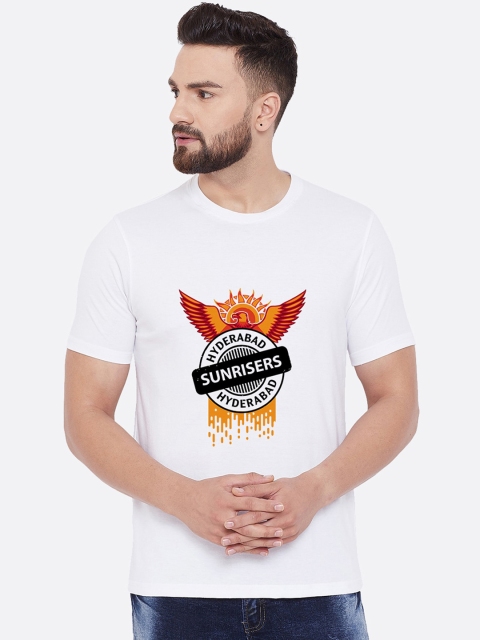 

wesquare Men White Printed Round Neck T-shirt