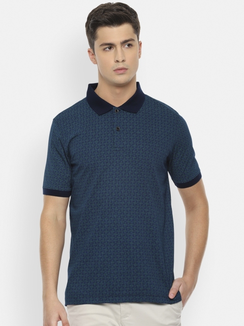 

Van Heusen Men Blue Printed Polo Collar T-shirt