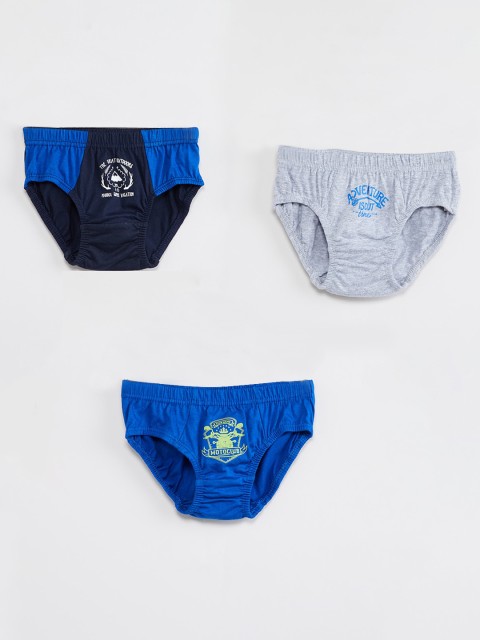 

max Boys Pack Of 3 Basic Briefs W18DIN03, Grey melange