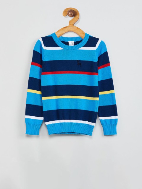 

max Boys Blue Striped Pullover Sweater