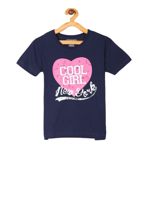 

Cherokee Girls Blue Printed Round Neck T-shirt