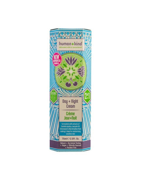 

HumanKind Unisex Organic & Vegan Day Plus Night Cream 75 ml, White