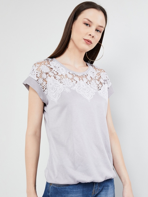 

max Women Grey Self Design Top