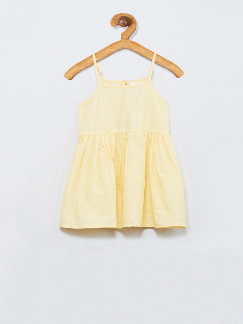 

max Girls Yellow Printed A-Line Dress