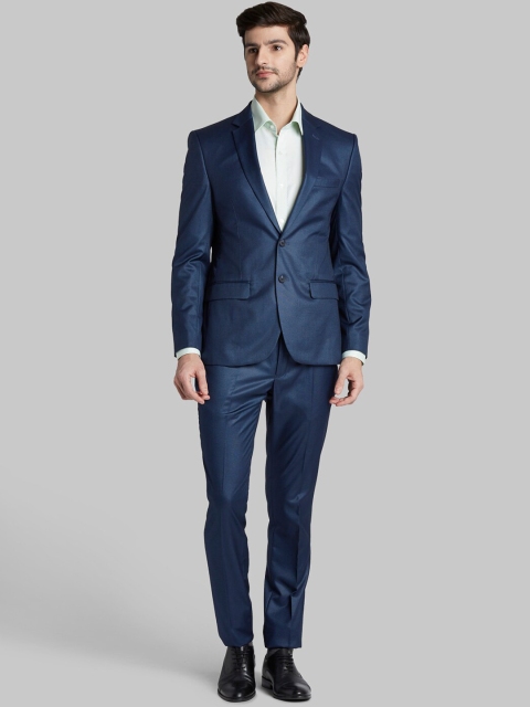 

Parx Men Blue Solid Single-Breasted Formal Suit