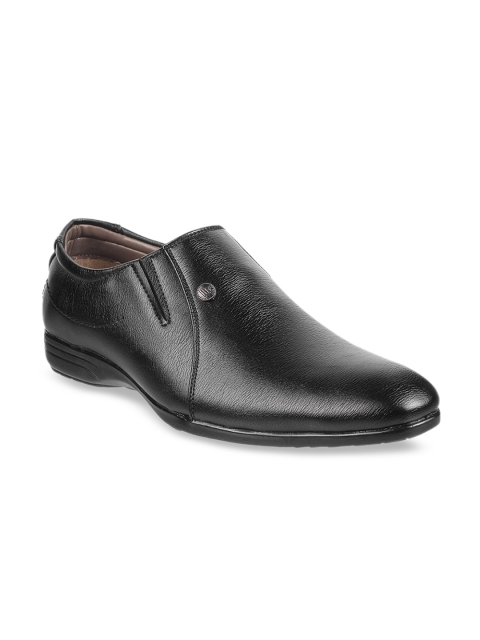 

WALKWAY by Metro Men Black Solid Formal Slip-Ons