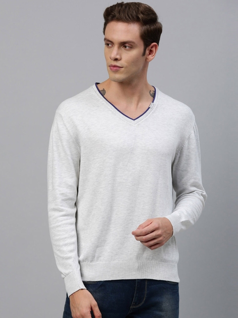 

RARE RABBIT Men Off-White Solid Pullover Sweater