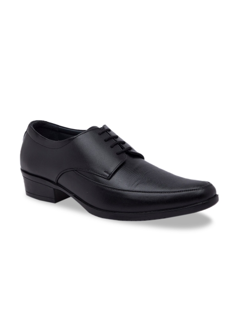 

Regal Men Black Solid Leather Formal Derbys