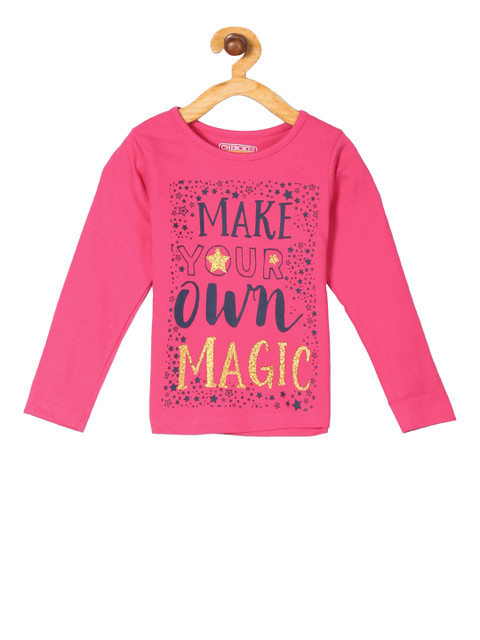 

Cherokee Girls Pink Printed Round Neck T-shirt