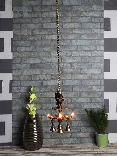 

Imli Street Gold-Toned Brass Hanging Diya With Bells