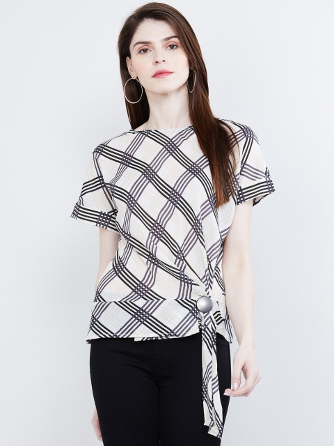 

max Women White Checked Top