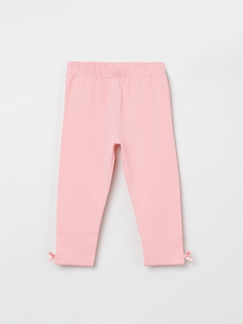 

max Girls Pink Solid Ankle-Length Leggings
