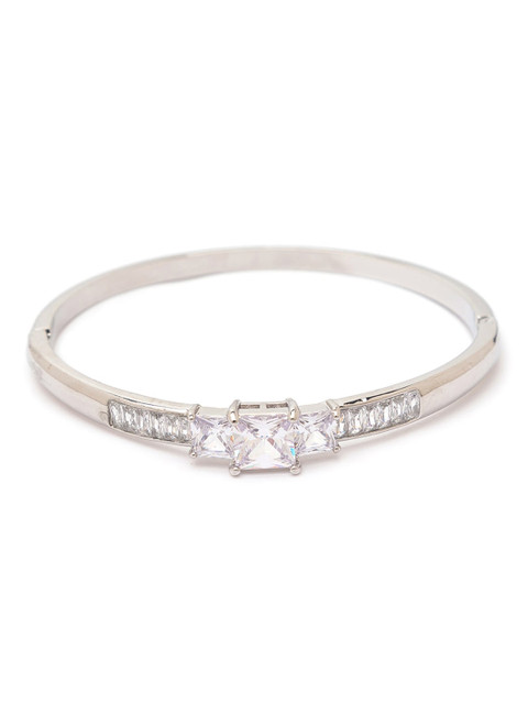 

Globus Silver-Plated Stone Studded Cuff Bracelet