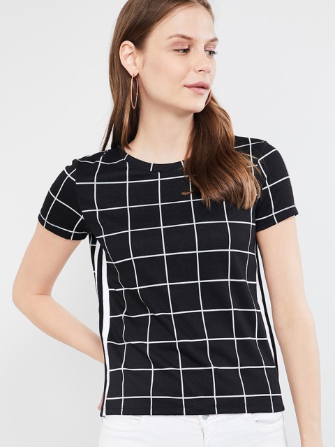 

max Women Black Checked Top