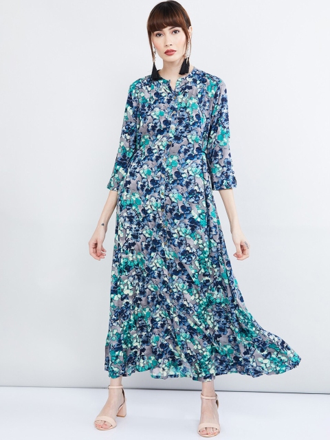 

max Women Grey Printed Maxi Dress