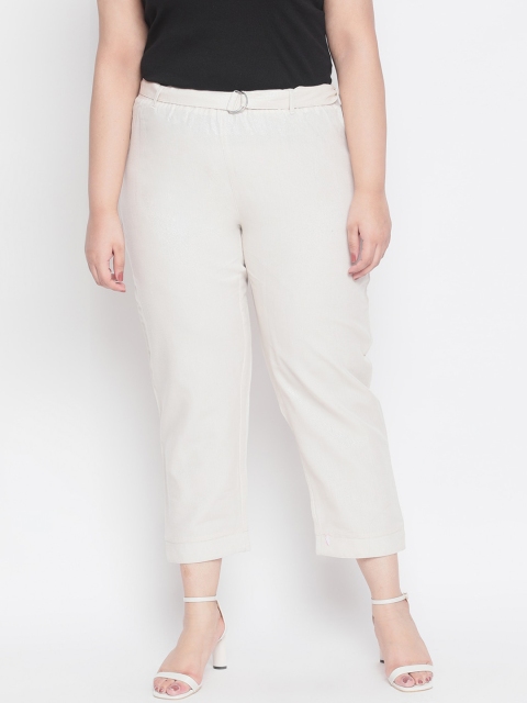 

Amydus Women White Regular Fit Solid Regular Trousers