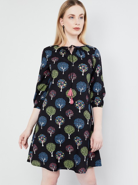 

max Women Black Printed A-Line Dress