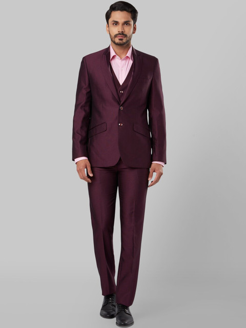 

Raymond Men Maroon Solid Single-Breasted Formal Suit