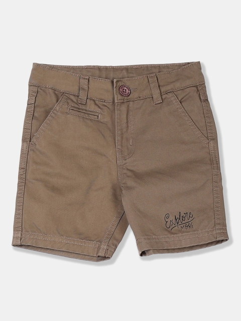 

Cherokee Boys Brown Solid Regular Fit Cargo Shorts