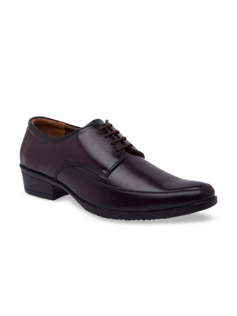 

Regal Men Maroon Textured Genuine Leather Formal Derbys
