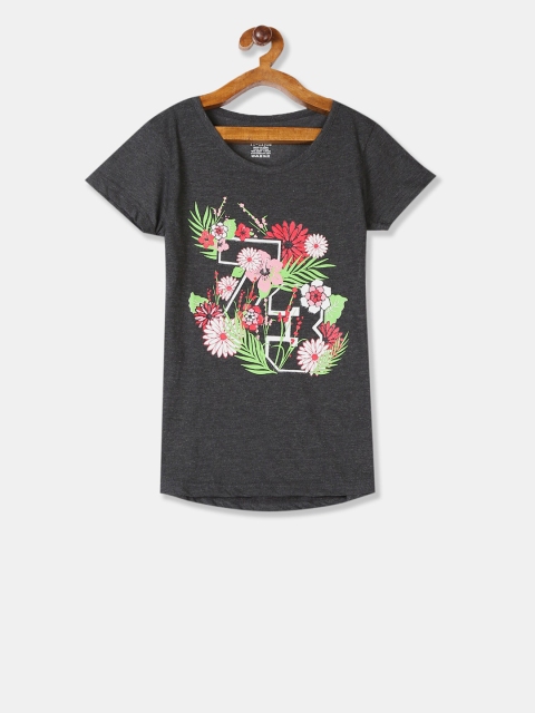 

Cherokee Girls Grey Printed Round Neck T-shirt