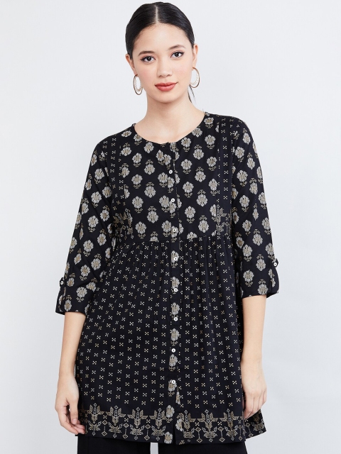 

max Black Printed Tunic