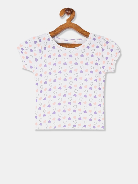 

Cherokee Girls White Printed Round Neck T-shirt