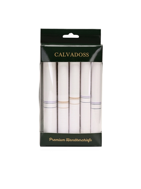 

Calvadoss Men Men Pack Of 5 White Solid Ultra Premium Handkerchiefs
