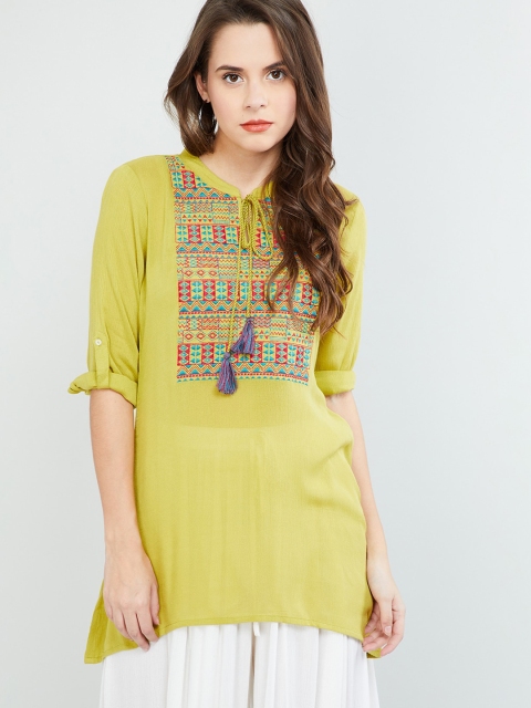 

max Green Embroidered Tunic