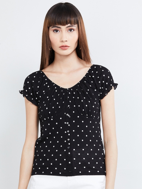 

max Women Black Printed Top